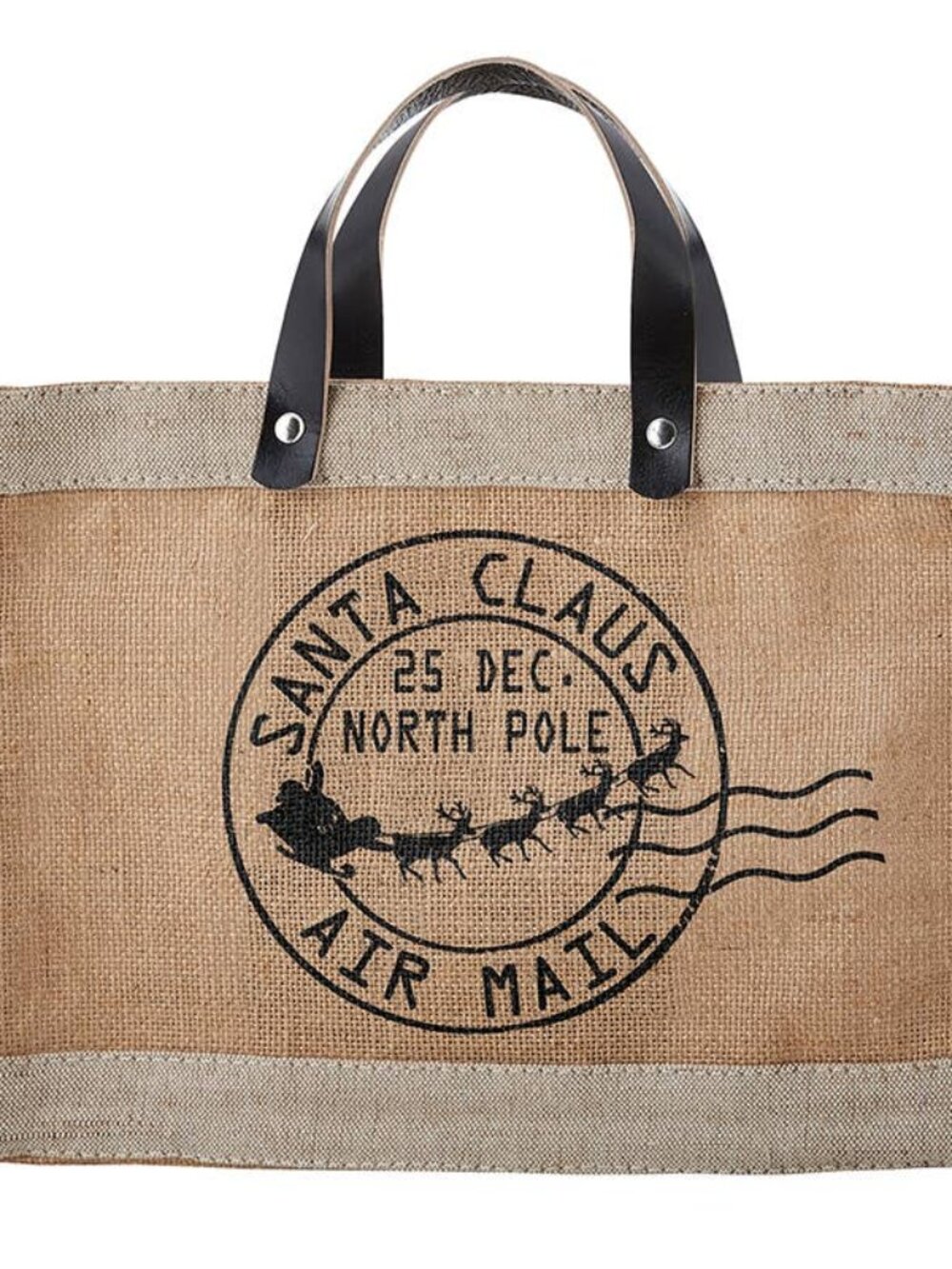 Santa Barbara Design Natural Holiday Market Tote - SANTA AIR MAIL/NWT